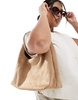 Stradivarius soft touch shoulder bag in brown