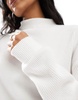 Bershka soft touch high neck top in ecru - part of a set