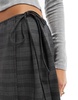 ASOS DESIGN tailored pleated wrap mini skirt in gray check