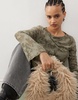 Reclaimed Vintage long sleeve burn out top in khaki flock