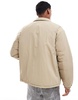 Jack & Jones nylon button through coach jacket in beige