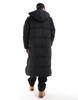 ASOS DESIGN longline puffer jacket with hood in black
