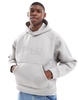 Bershka boxy fit premium hoodie in gray