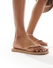 Havaianas square toe flip flops in rose gold