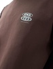 ASOS DESIGN oversized scuba sweatshirt with chest and back print in brown