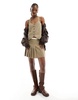 Reclaimed Vintage vest in brown pinstripe