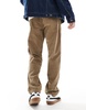 Jack & Jones loose fit drawstring cord pants in tan