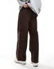 ADPT wide fit pull-on cargo pants in chocolate brown