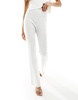 Aria Cove knit wide leg pants in white - part of a set