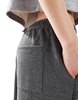 Bershka wide leg soft knit sweatpants in gray
