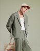 ASOS DESIGN ribbed boxy cropped suit jacket in olive green