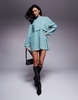 Miss Selfridge soft rib smock dress in sage