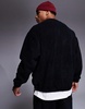 ASOS DESIGN oversized fleece sweatshirt with toggle detail in black