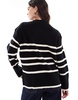 Vero Moda o neck sweater in black with cream stripe