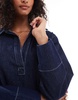 ASOS DESIGN denim rugby dress in indigo