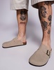 ASOS DESIGN mule clog sandals in stone with cork soles