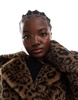ASOS DESIGN faux fur jacket in animal print