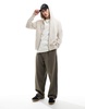 Jack & Jones super oversized zip hoodie in cream