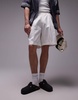 Topman twin pleat wide shorts in ecru