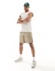 Brave Soul raw edge tank top in light gray