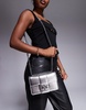 Armani Exchange metallic crossbody bag in silver