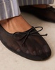 ASOS DESIGN Lynette high vamp ballet flats in black mesh