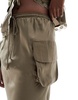 ASOS DESIGN lace trim utility maxi skirt in khaki - part of a set
