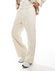 ADPT wide fit pull-on cargo pants in off-white