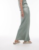 Topshop bias maxi skirt with knicker trim detail in summer khaki - part of a set