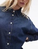 Mango relaxed fit denim shirt in dark blue