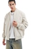 Jack & Jones oversized bomber jacket in cream