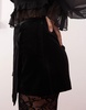 Miss Selfridge velvet wrap button detail skort in black