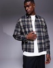 ASOS DESIGN oversized boxy shirt in beige check