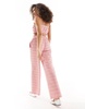 ASOS DESIGN gingham pull on pants in red