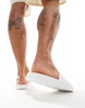 ASOS DESIGN sliders in white