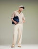 ASOS DESIGN relaxed boxy fit knit notch neck polo in stone