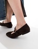 ASOS DESIGN Wide Fit Lottie Mary Jane ballet in brown