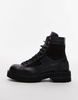 AllSaints Hank leather combat boots in black
