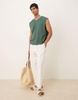 ASOS DESIGN oversized tank top in green