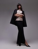 Mango drape neck silk top in white