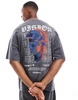 ADPT oversized t-shirt with statue back print in washed gray