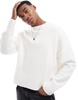 Bershka heavy knit sweater in white