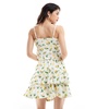 ASOS DESIGN broderie babydoll cami top in lemon print - part of a set
