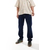Another Influence washed relaxed straight leg jeans in indigo blue
