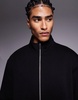 ASOS DESIGN oversized zip up jersey track jacket in black - part of a set
