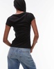 ARKET supersoft slim fit short sleeve t-shirt in black