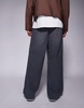 ASOS DESIGN super baggy cord pants in washed charcoal