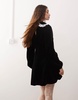 Miss Selfridge velvet collar mini dress in black