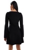 & Other Stories knit scoop neck mini dress with bell sleeves in black