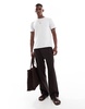 Brave Soul short sleeve t-shirt with raw hem in ecru